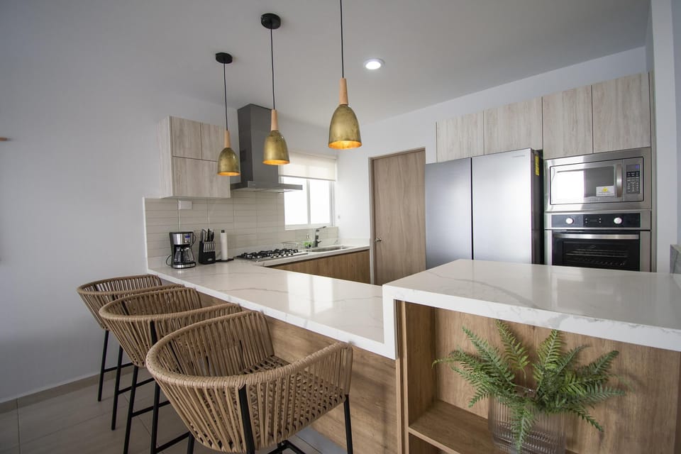 Watch the cook in action with this bar seating