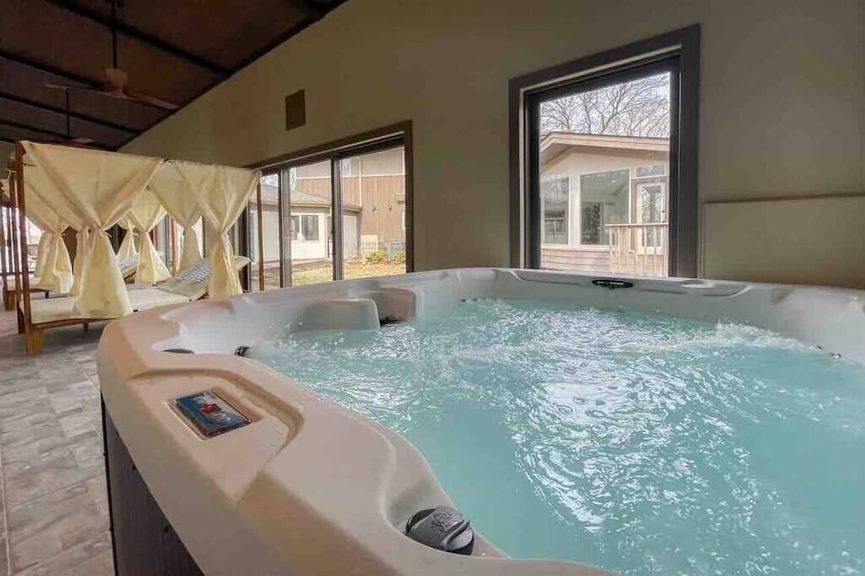 Sink into the soothing bubbles of the six-person hot tub, an indulgent end to your day or a tranquil break anytime you desire.