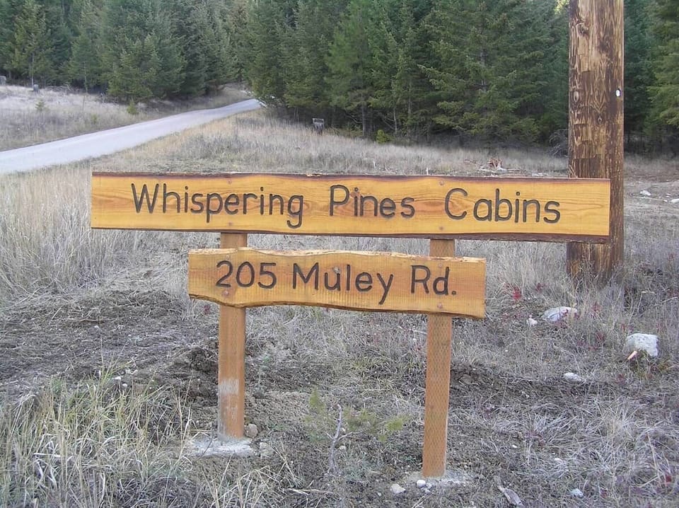 Look for this sign to find our cabins.
