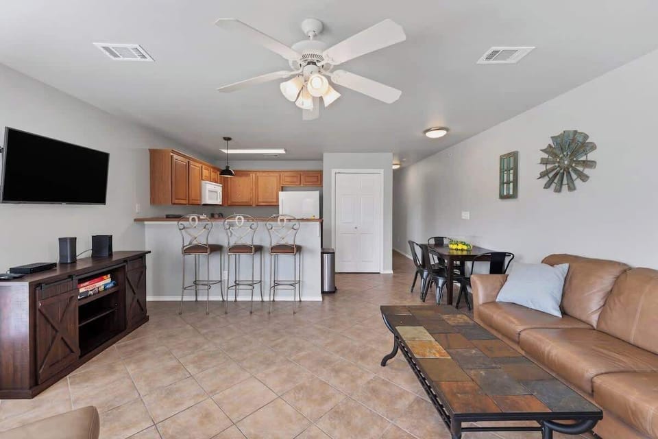 This home has an open floor plan with high celling that make it the best place to spend time together as a large group.