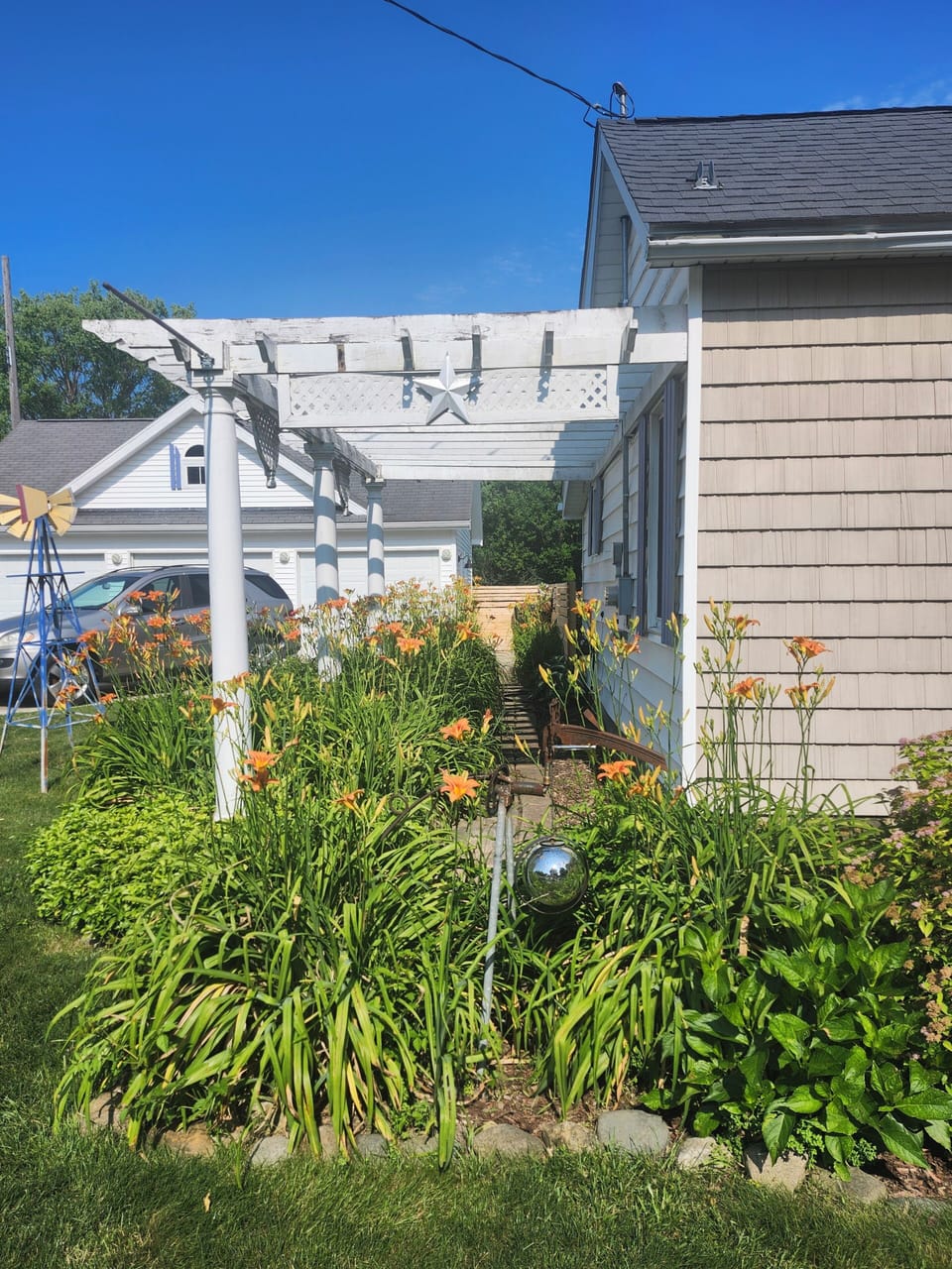 colorful side garden