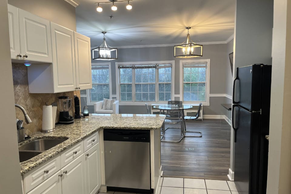 Kitchen has been recently upgraded with stainless steel appliances!