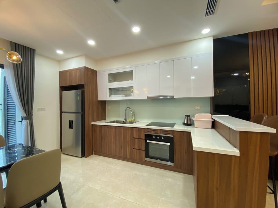 Basic Apartment | Private kitchen | Fridge, microwave, rice cooker, dining tables