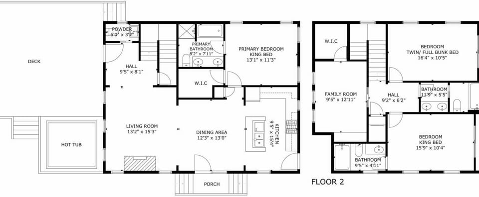 A detailed floor plan of this rental.