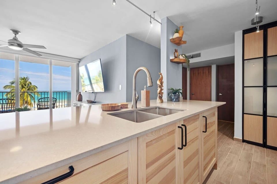 Cooking in style with a spectacular beachfront view.