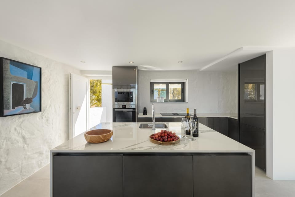 Deluxe Villa | Private kitchen | Full-size fridge, microwave, oven, dishwasher