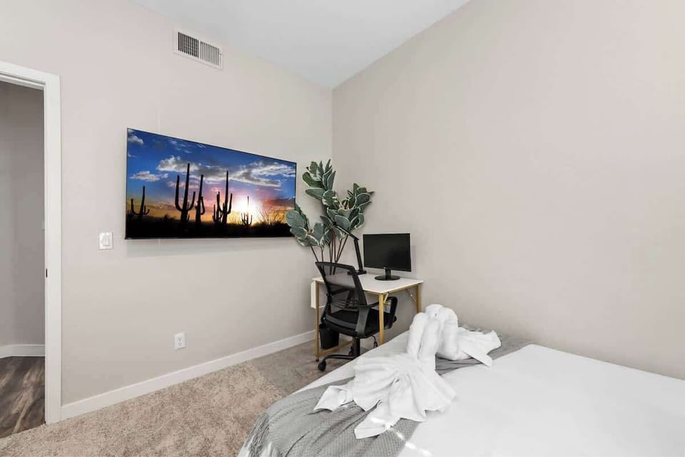 Bedroom with work area