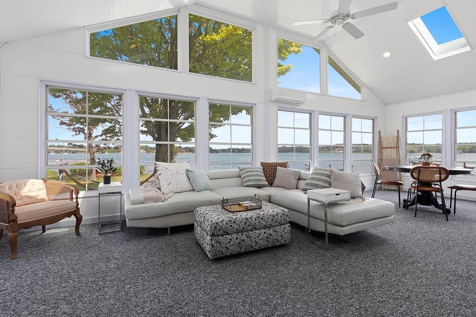 Relax in the bright and spacious sunroom in the spring, summer or fall.
