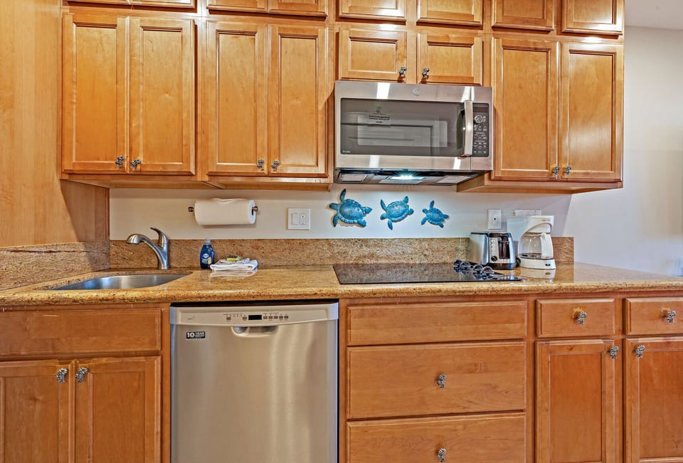 Galley kitchen.