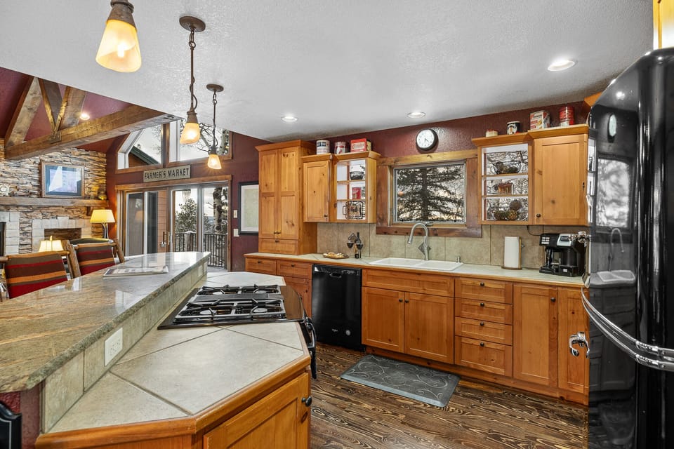 Create delicious meals in the large kitchen.