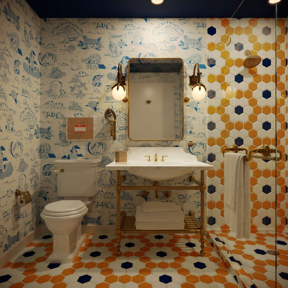 Combined shower/tub, free toiletries, hair dryer, towels