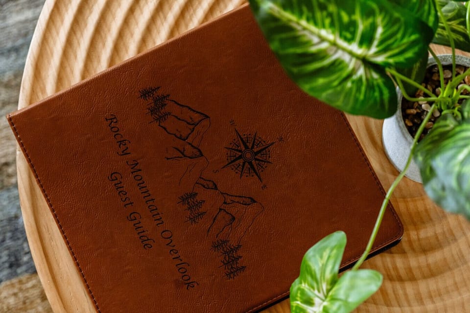 Thoughtful touches throughout your stay — our custom Rocky Mountain Overlook guide helps you explore like a local