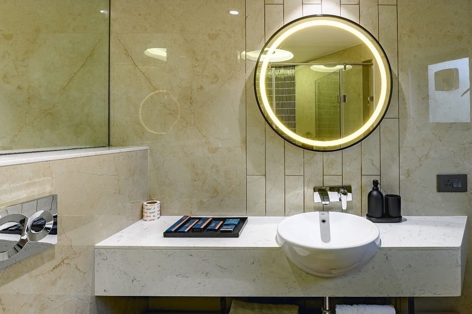 Deluxe Room | Bathroom | Shower, rainfall showerhead, free toiletries, hair dryer