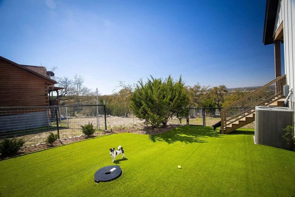 Our huge backyard is perfect for pets to explore and play.
