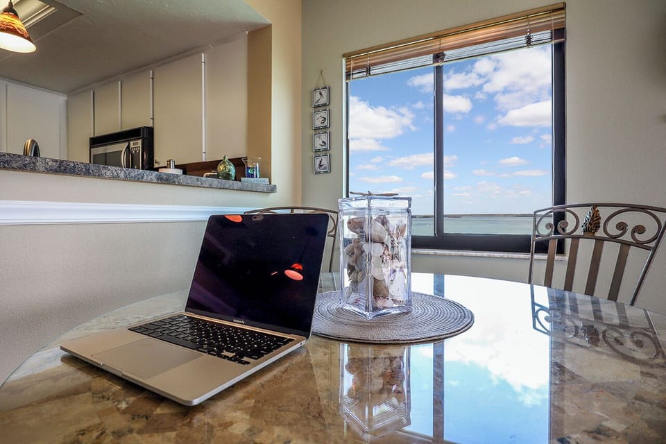 Dining Table is the perfect spot for working remotely