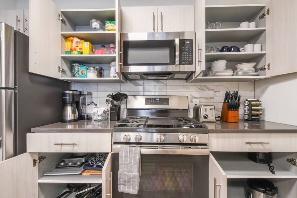 Fully stocked kitchen 