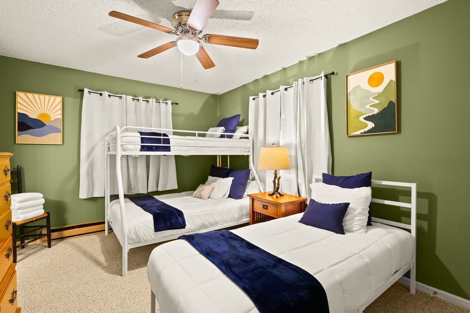 Bedroom #5 - Twin Over Full Bunk with extra Twin Bed : Located Downstairs