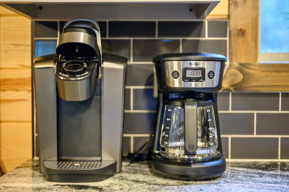 You have both drip and single serve coffee brewing options. Are you a morning person, or a "Don't talk to me till I'm on at least my second cup" kind of person?
