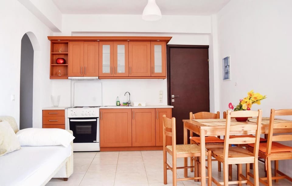 Family Apartment, Sea View | Private kitchen | Mini-fridge, oven, cookware/dishes/utensils, cleaning supplies