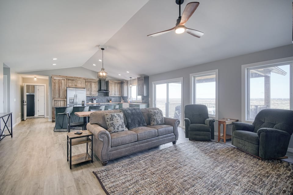 great room connects living and dining