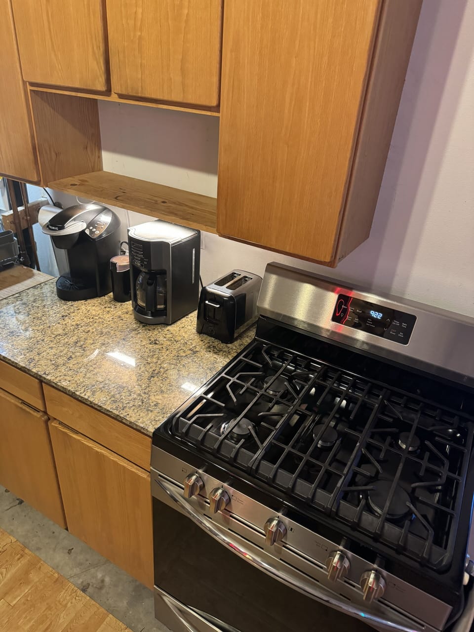 Kitchen area granite counters
