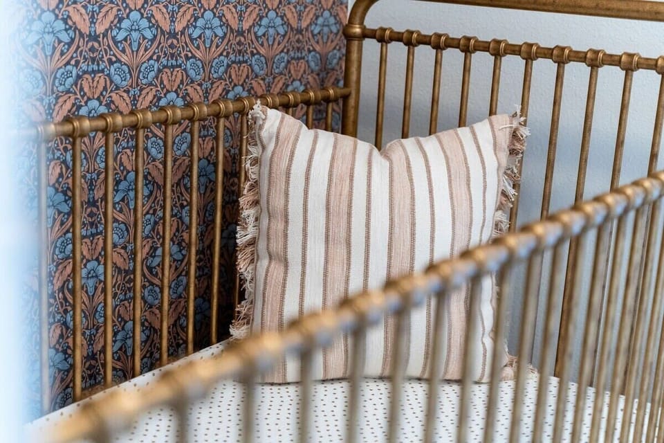 The primary closet doubles as a baby's room!