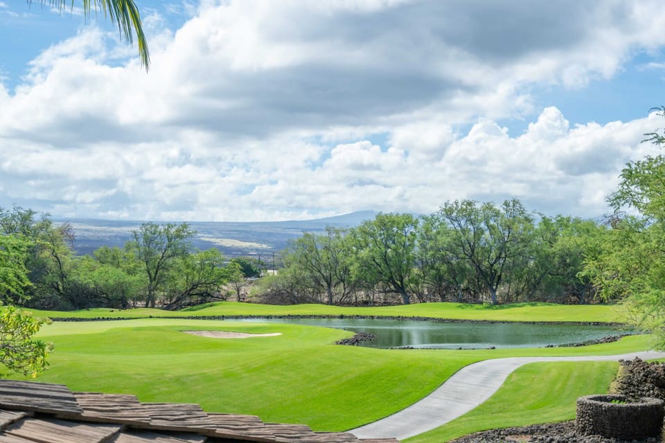 Views of the Mauna Lani North Golf Course from upstairs.