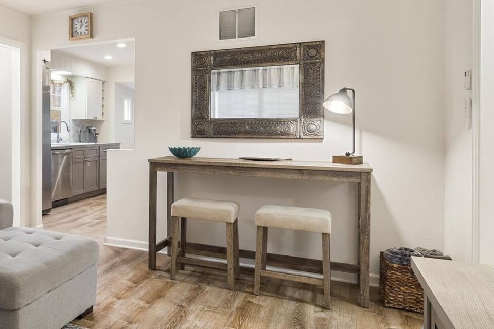Dedicated workspace located in living area