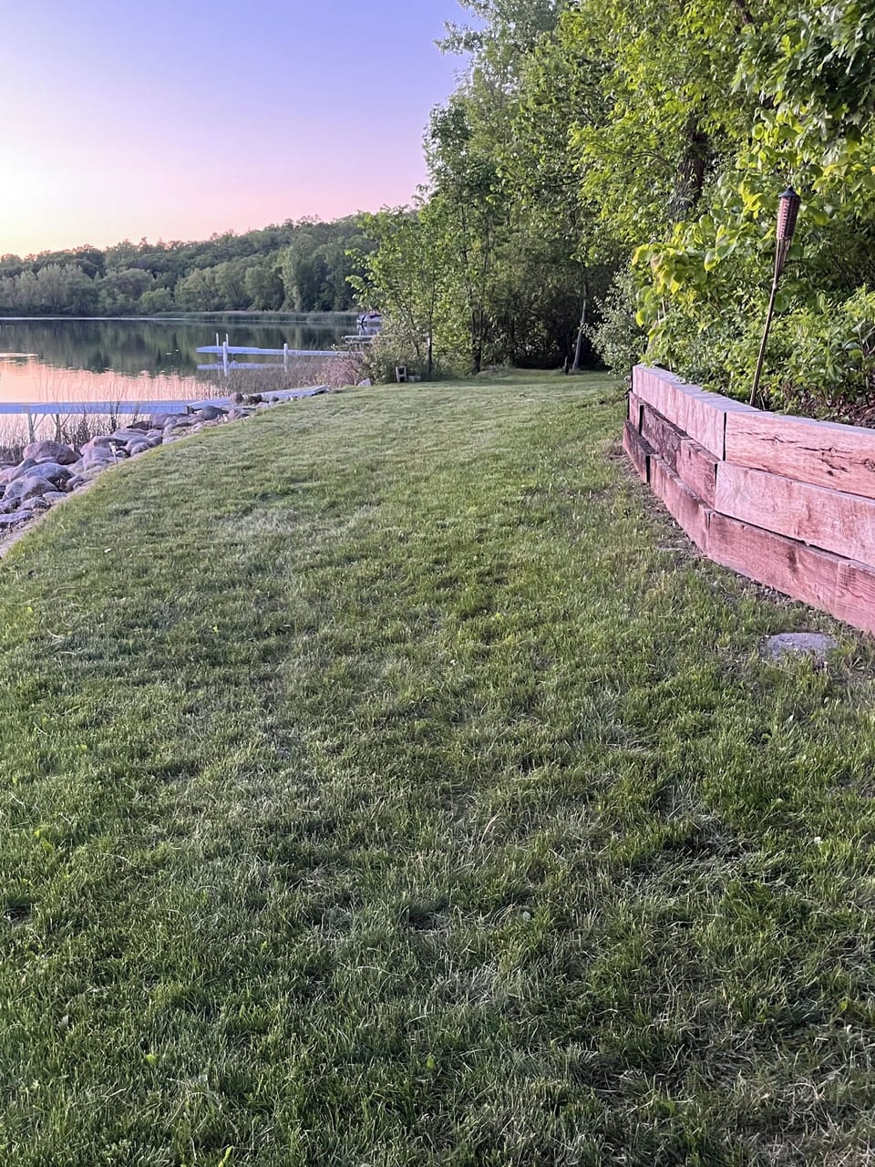 Waterfront. Great for yard games, sunbathing, fishing and enjoying the lake!