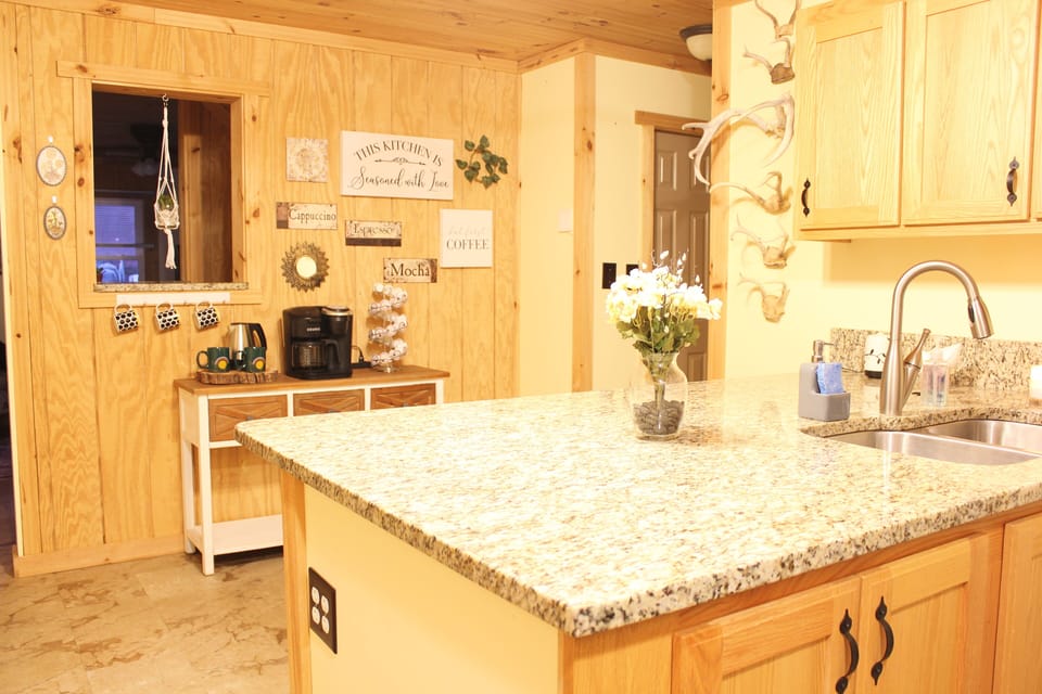 Coffee bar area. 
