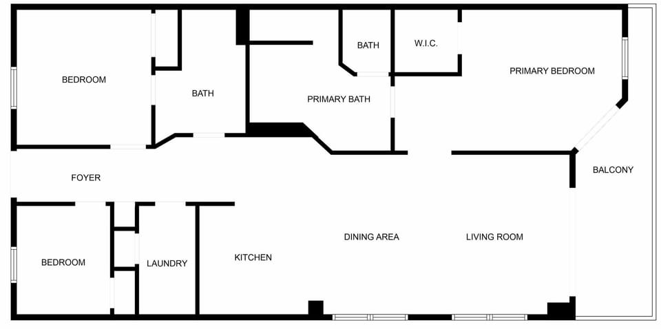 This detailed floor plan shows the thoughtful layout of your vacation rental with spacious bedrooms, modern bathrooms, and open living areas.