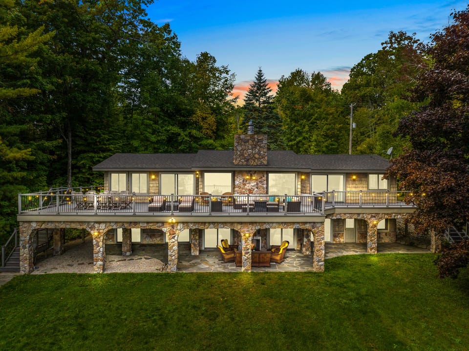 Lakeside of Home with Plenty of Sitting Areas