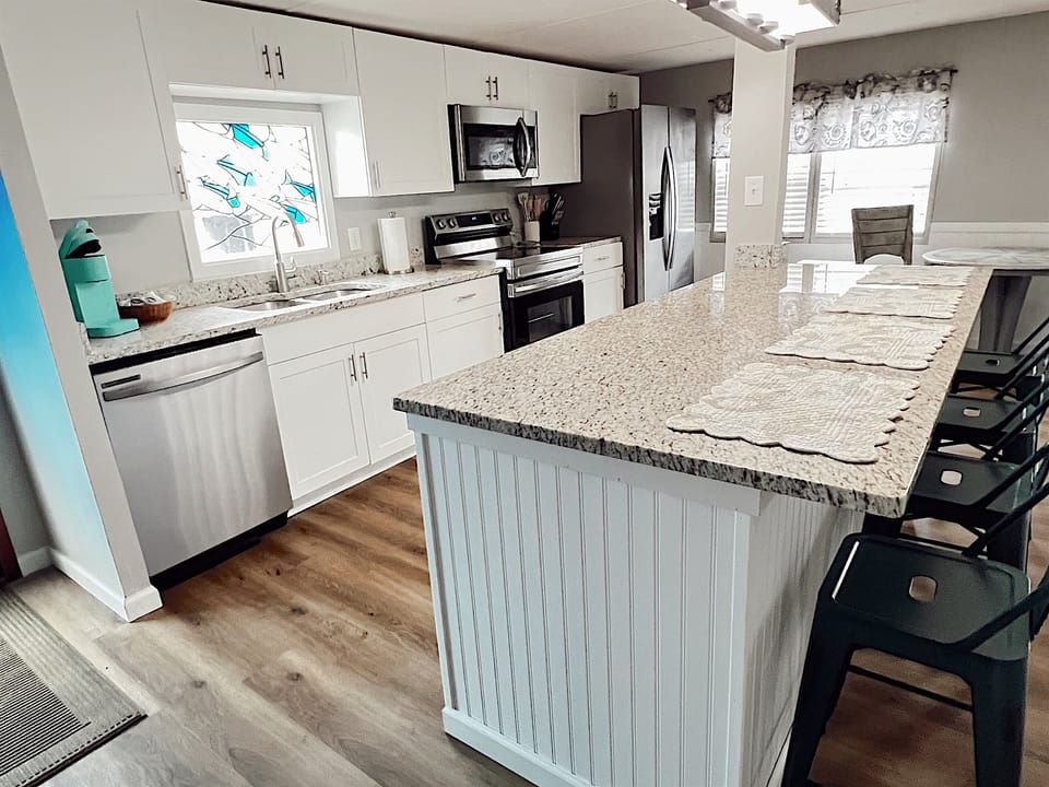 Large Kitchen Island with seating.