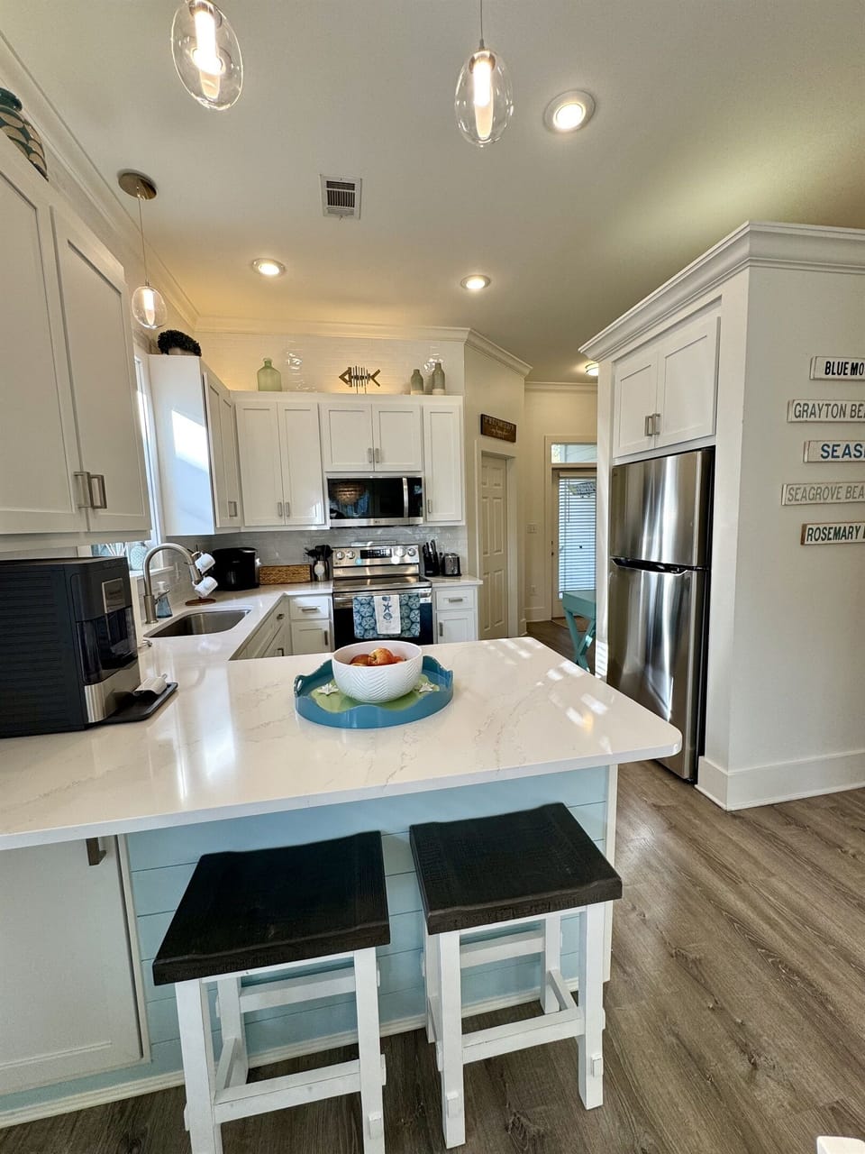 Sunnyside's kitchen is bright and cheery with recent updates.