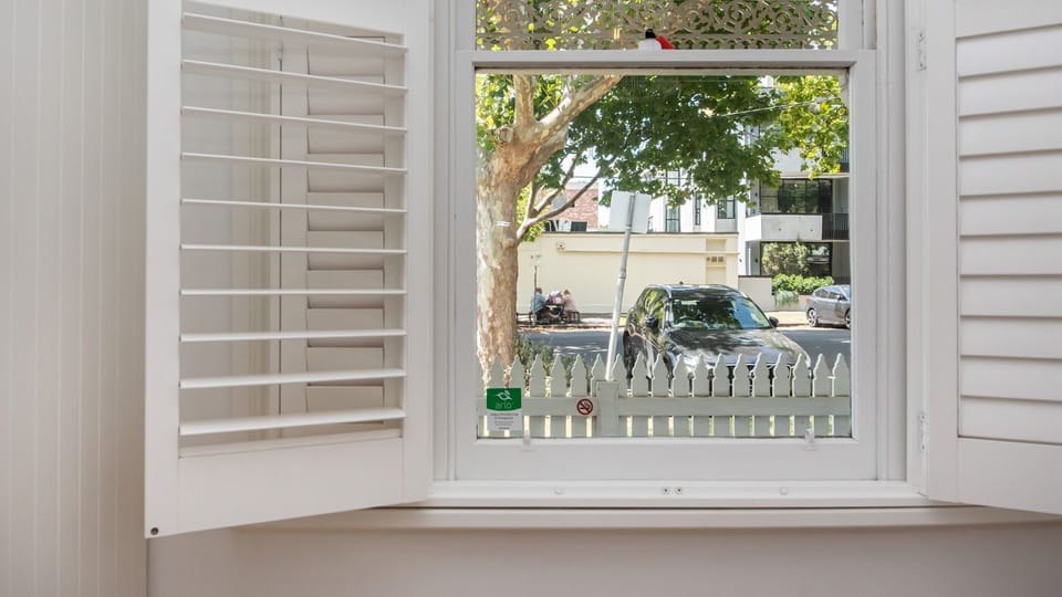 Windows showing the street 
