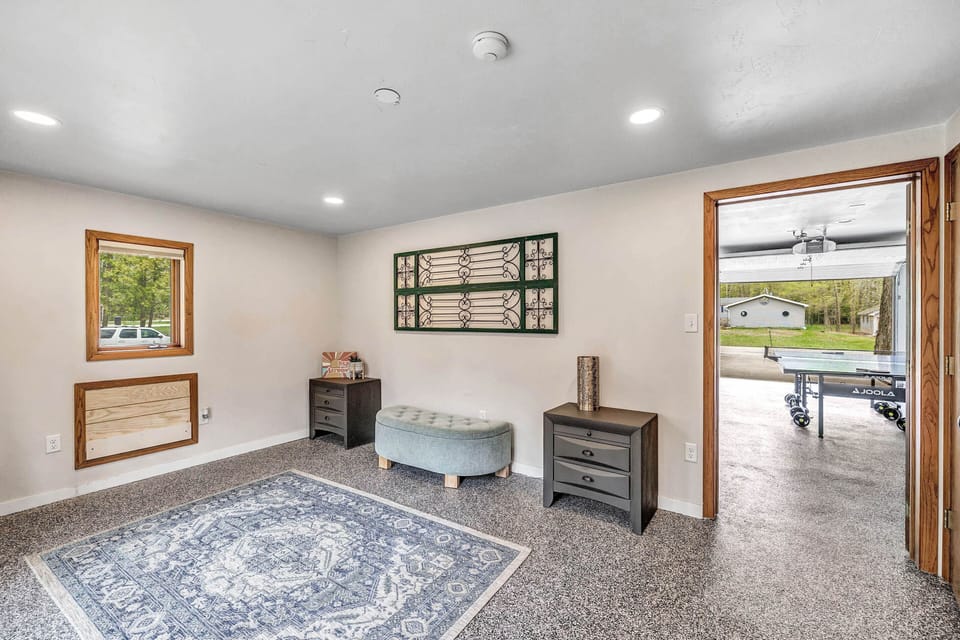 Flex room off the back of the garage.