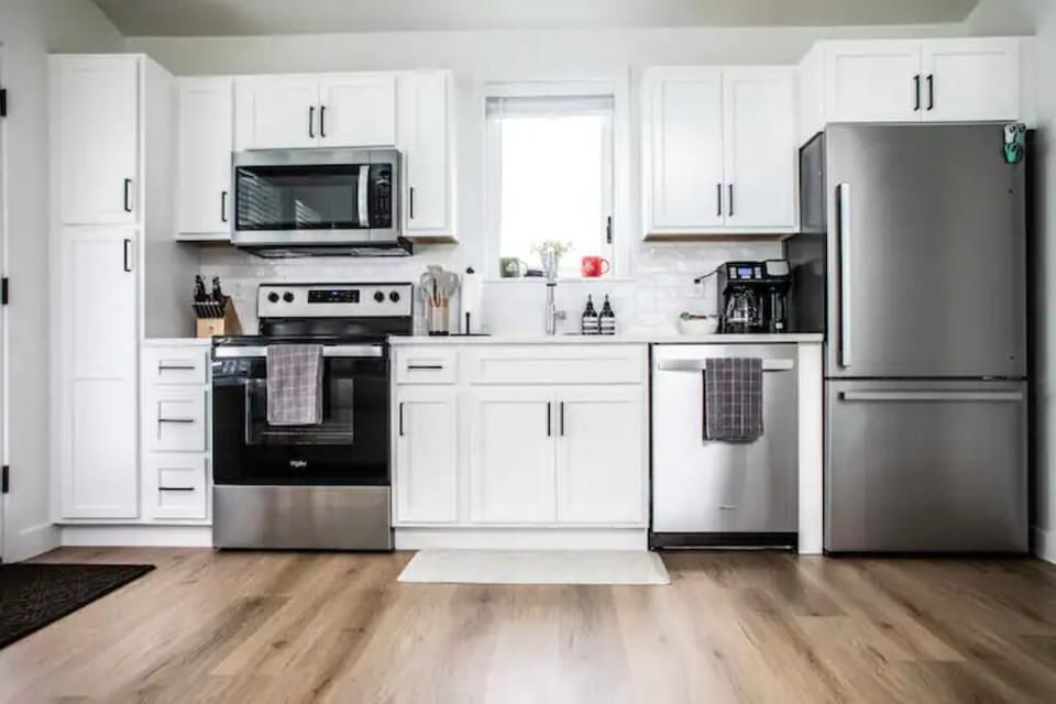 Here is our fully equipped kitchen where you can have everything needed to make a nice homemade meal.