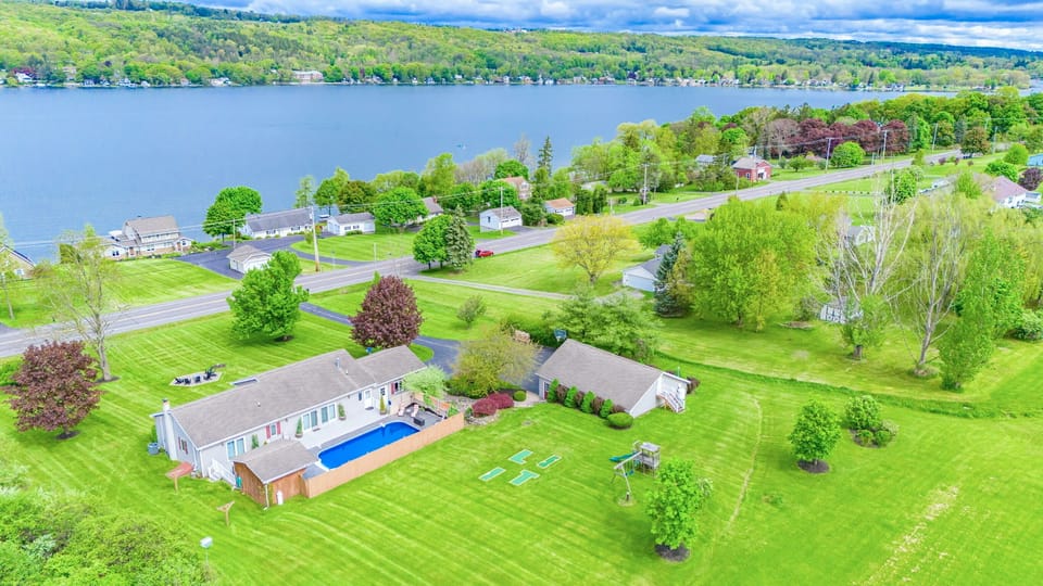 Our home is located on 1.5 acres and offers beautiful views of Lake Keuka
