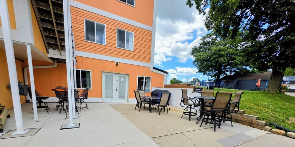 This patio area sit right along Hwy 71. We do not allow interaction with the passing cars but its perfect to hang out and watch the people!