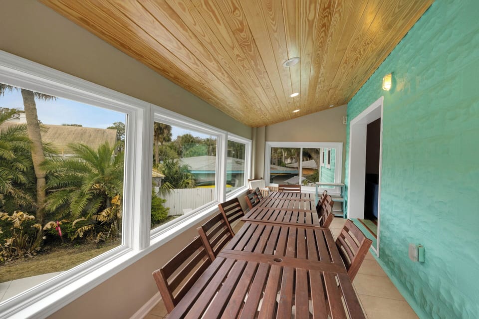 Dining Table on the Enclosed Sunroom