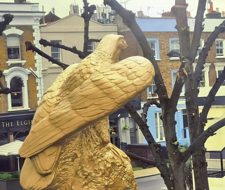 A pair of golden eagles guard your apartment