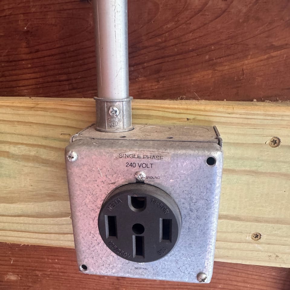Quickly charge your EV with a 240v charging outlet.