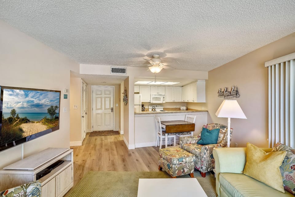 Condo, 1 King Bed with Sofa bed (Land's End 1-202 Bay Front) | Living area | TV