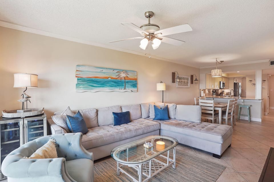 Condo, Multiple Beds (Land's End 10-304 Beach Front - Premi) | Living area | TV