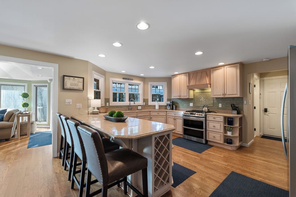 Kitchen with ample room for many cooks in the kitchen.