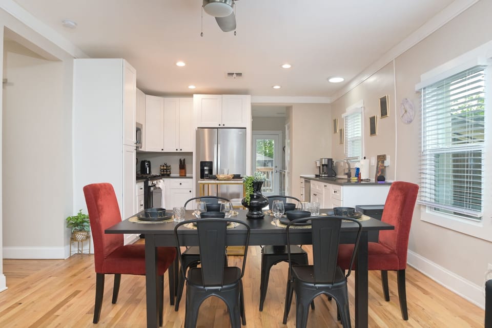 Fully equipped kitchen with stylish dining area