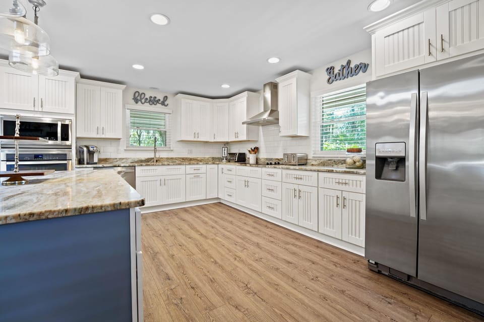 Large fully equipped open kitchen