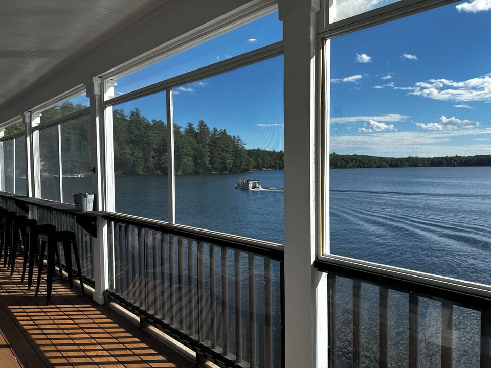 Screened in Balcony over the lake 