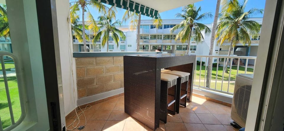 Balcony with view of the beach