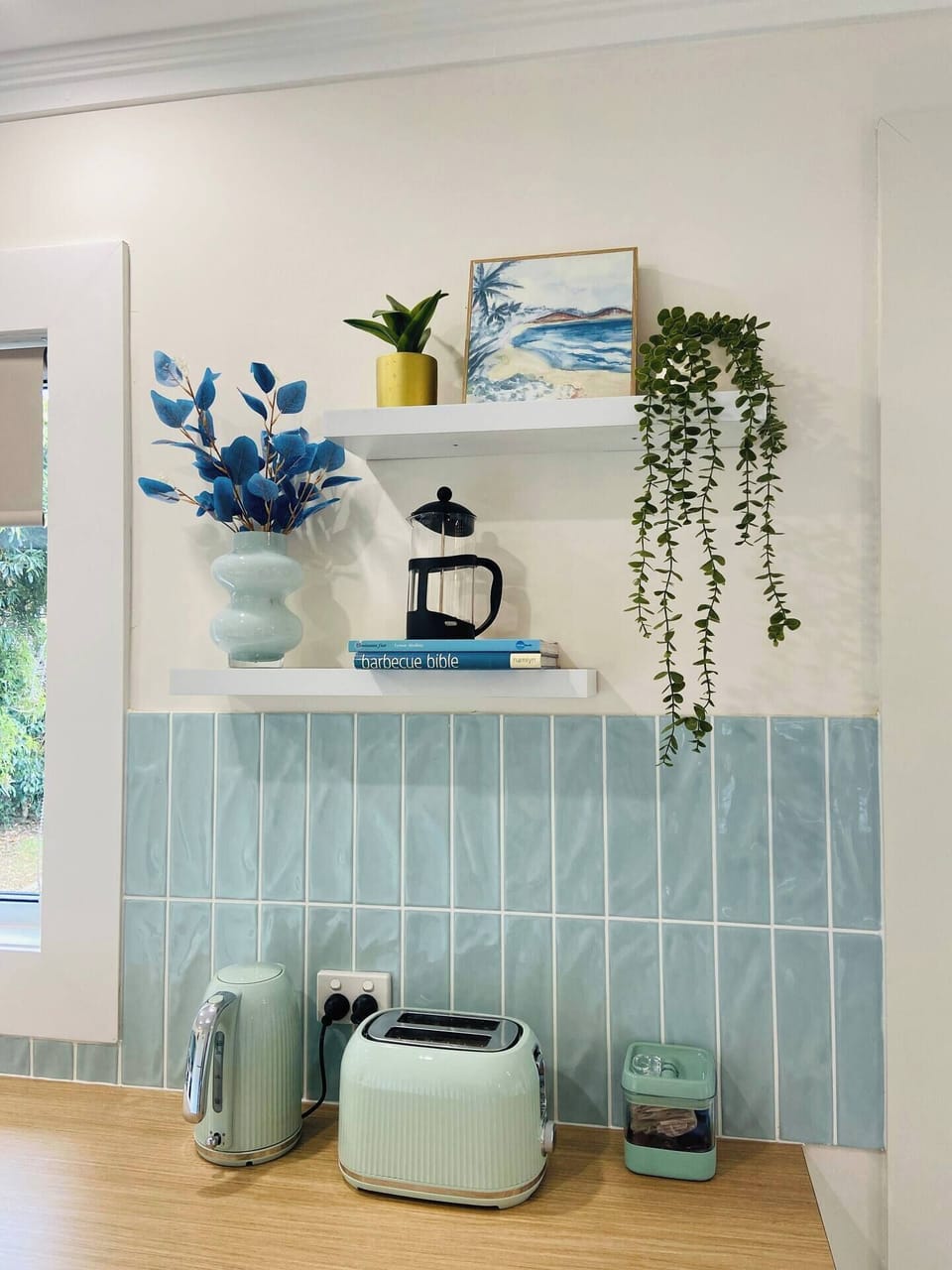 Kettle, Toaster, Coffee Pod machine, crockery, cutlery and saucepans